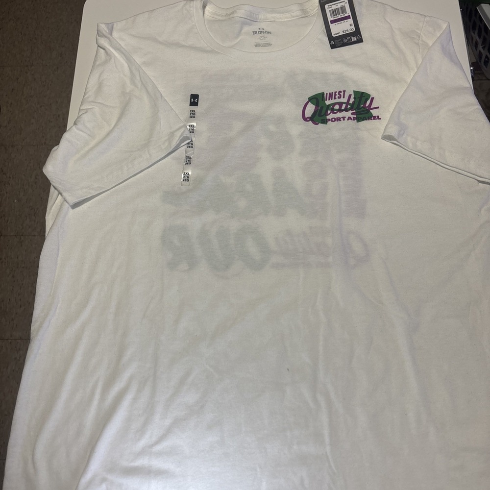 Under Armour Men's Extra Large XXL 2XL Vintage Type T-Shirt White Loose NWT
